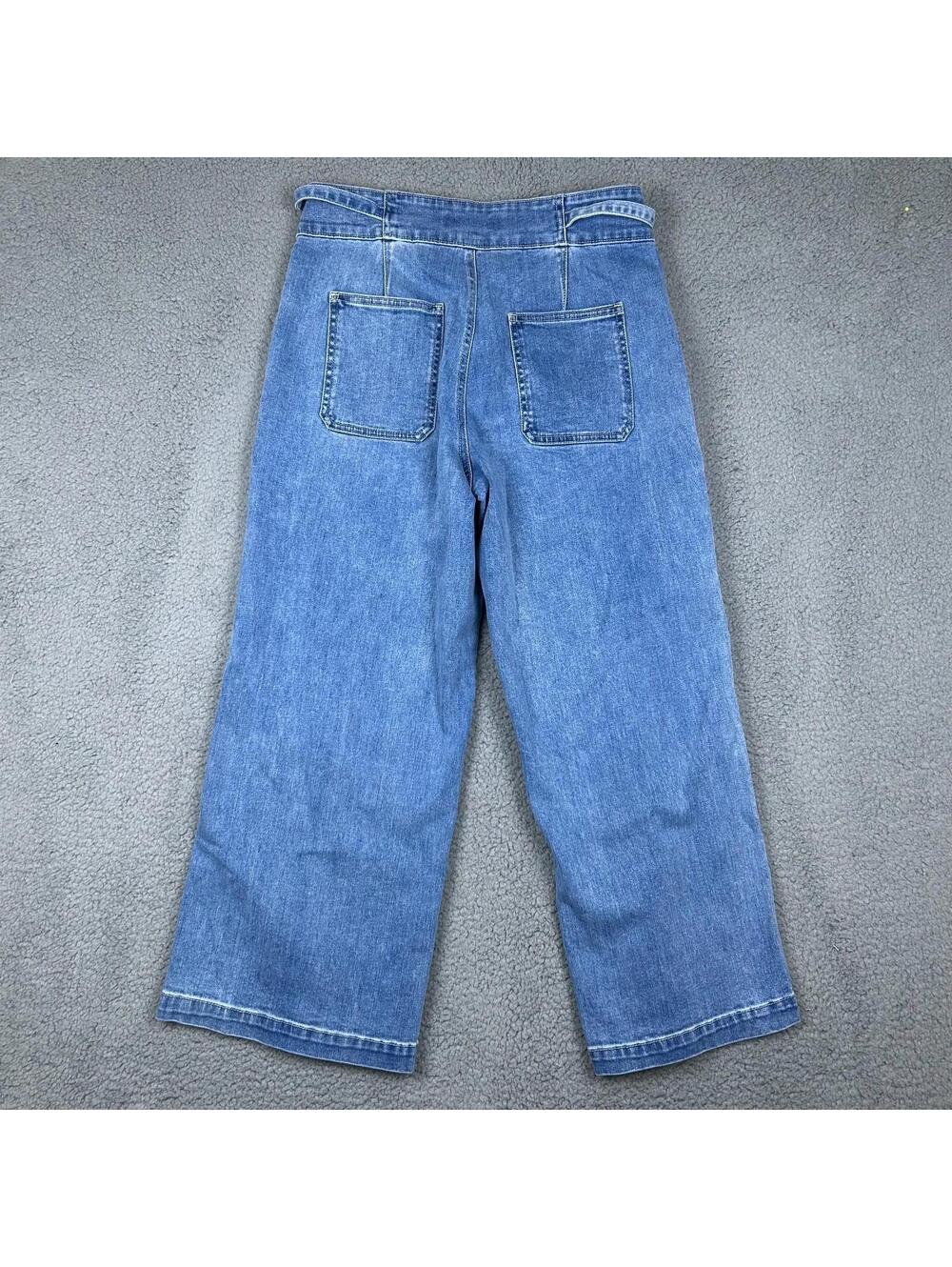 Hudson Los Angeles Womens Wide Leg Belted Jeans Size 8/29 Blue Faded Denim - Picture 4 of 12